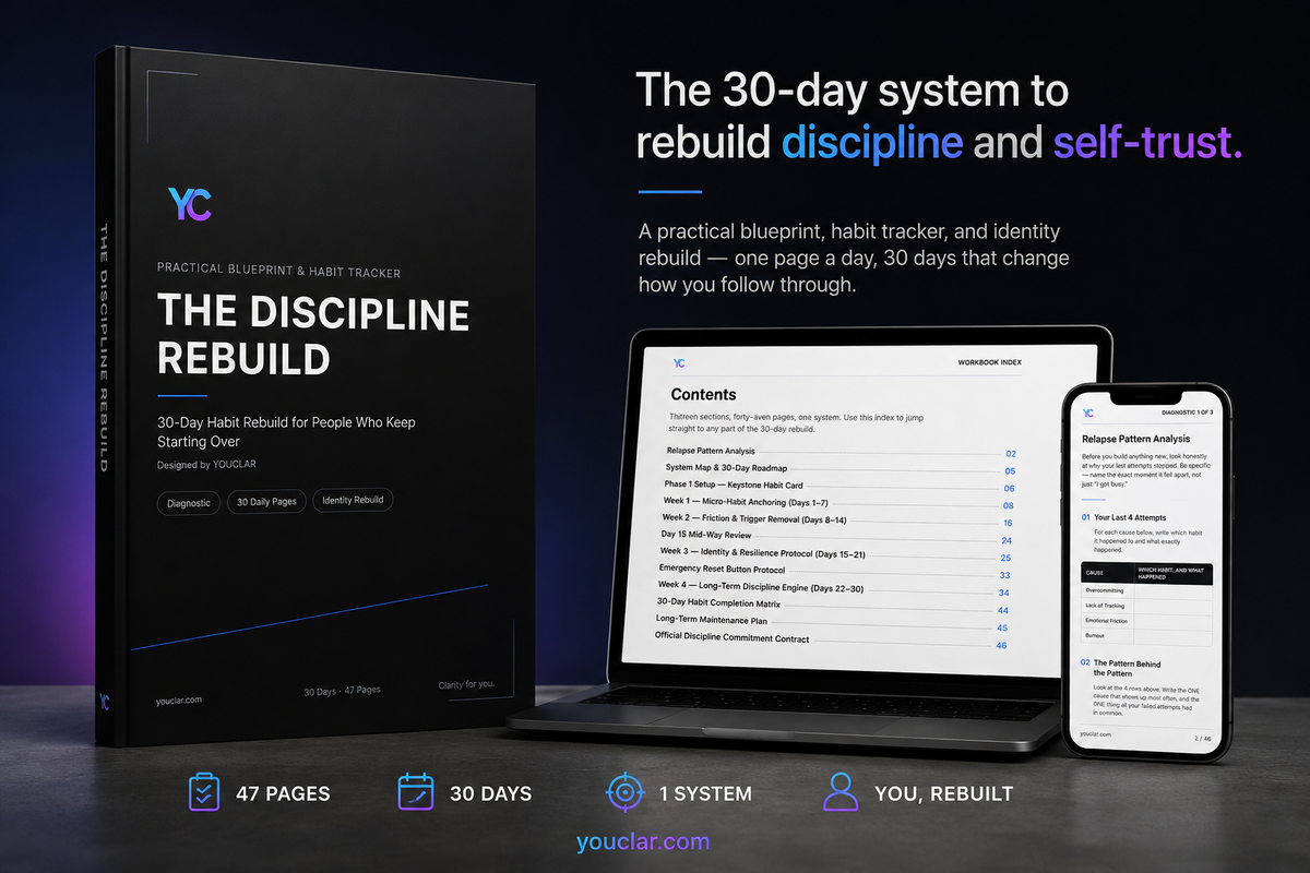 The Discipline Rebuild | 30-Day Habit Rebuild for People Who Keep Starting Over