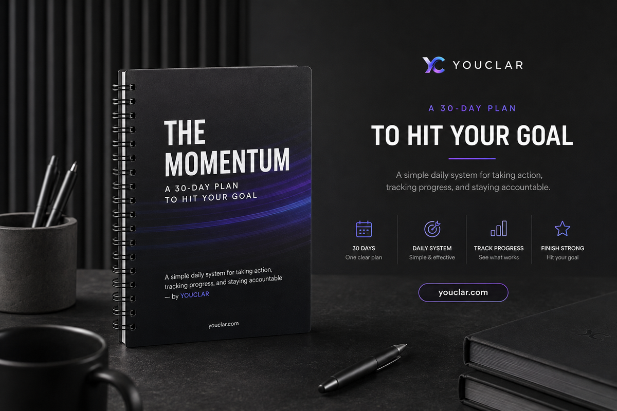 The Momentum – 30-Day Goal Planner | Daily Productivity & Accountability Workbook
