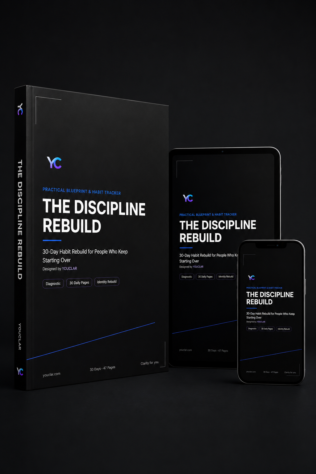 The Discipline Rebuild | 30-Day Habit Rebuild Workbook to Stop Starting Over