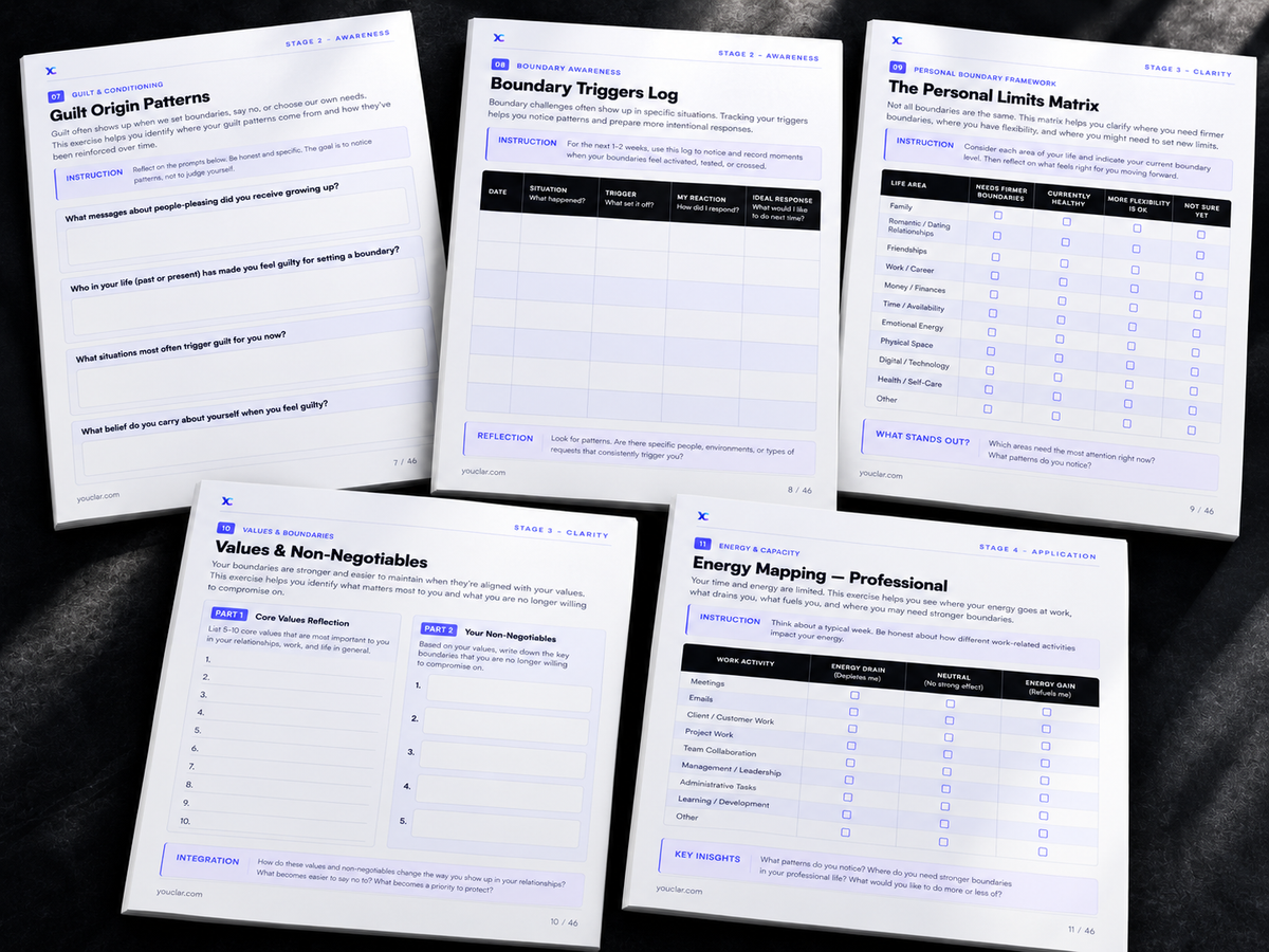 The Boundaries Manual — Step-by-Step Scripting, Guilt-Free Assertiveness & Relational Peace Workbook