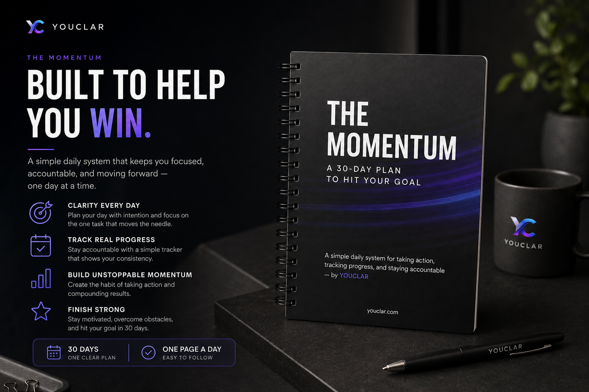 The Momentum – 30-Day Goal Planner | Daily Productivity & Accountability Workbook