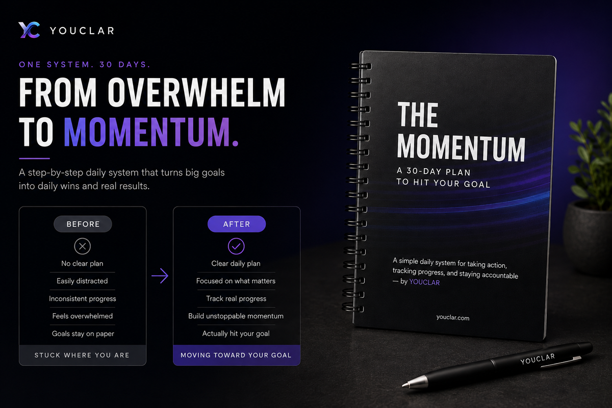 The Momentum – 30-Day Goal Planner | Daily Productivity & Accountability Workbook
