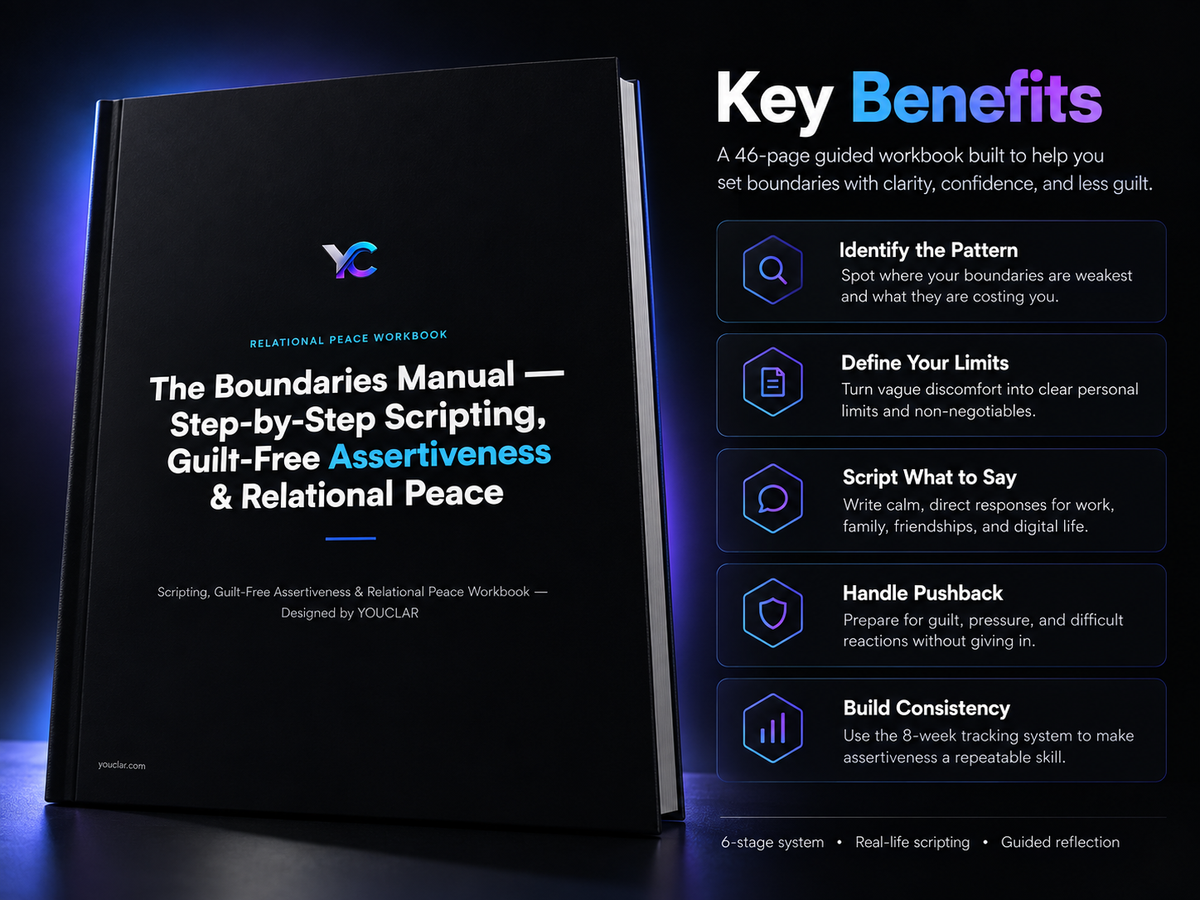 The Boundaries Manual — Step-by-Step Scripting, Guilt-Free Assertiveness & Relational Peace Workbook