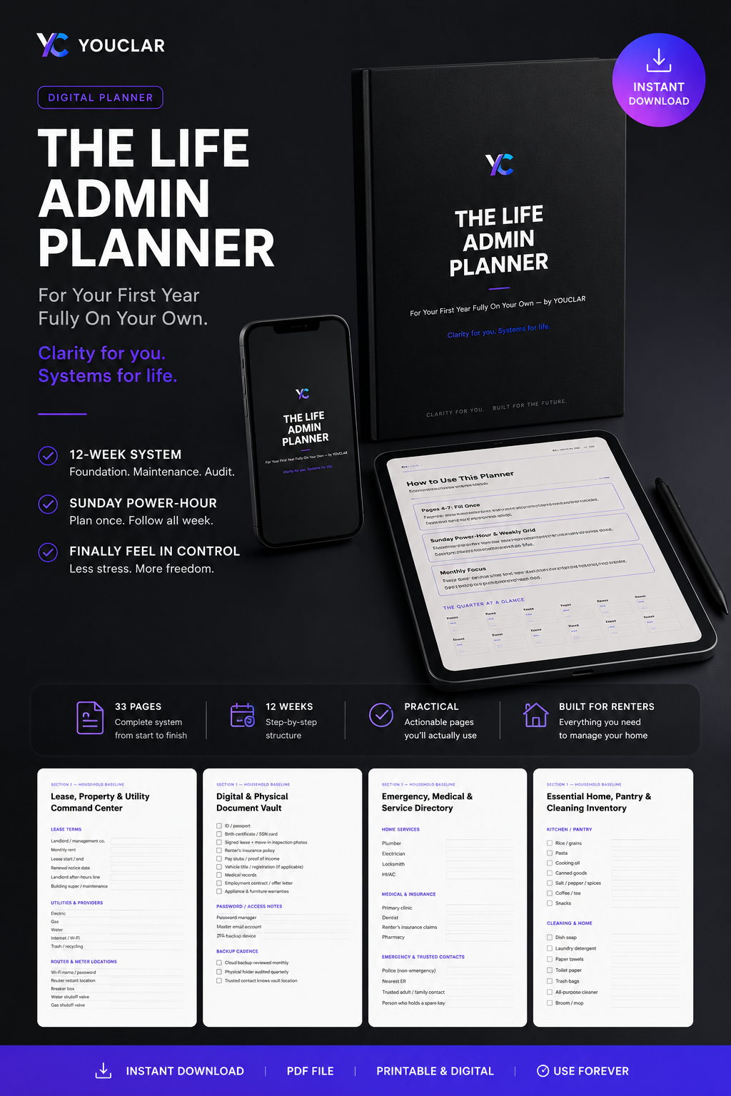The Life Admin Planner | 12-Week Life Organization System