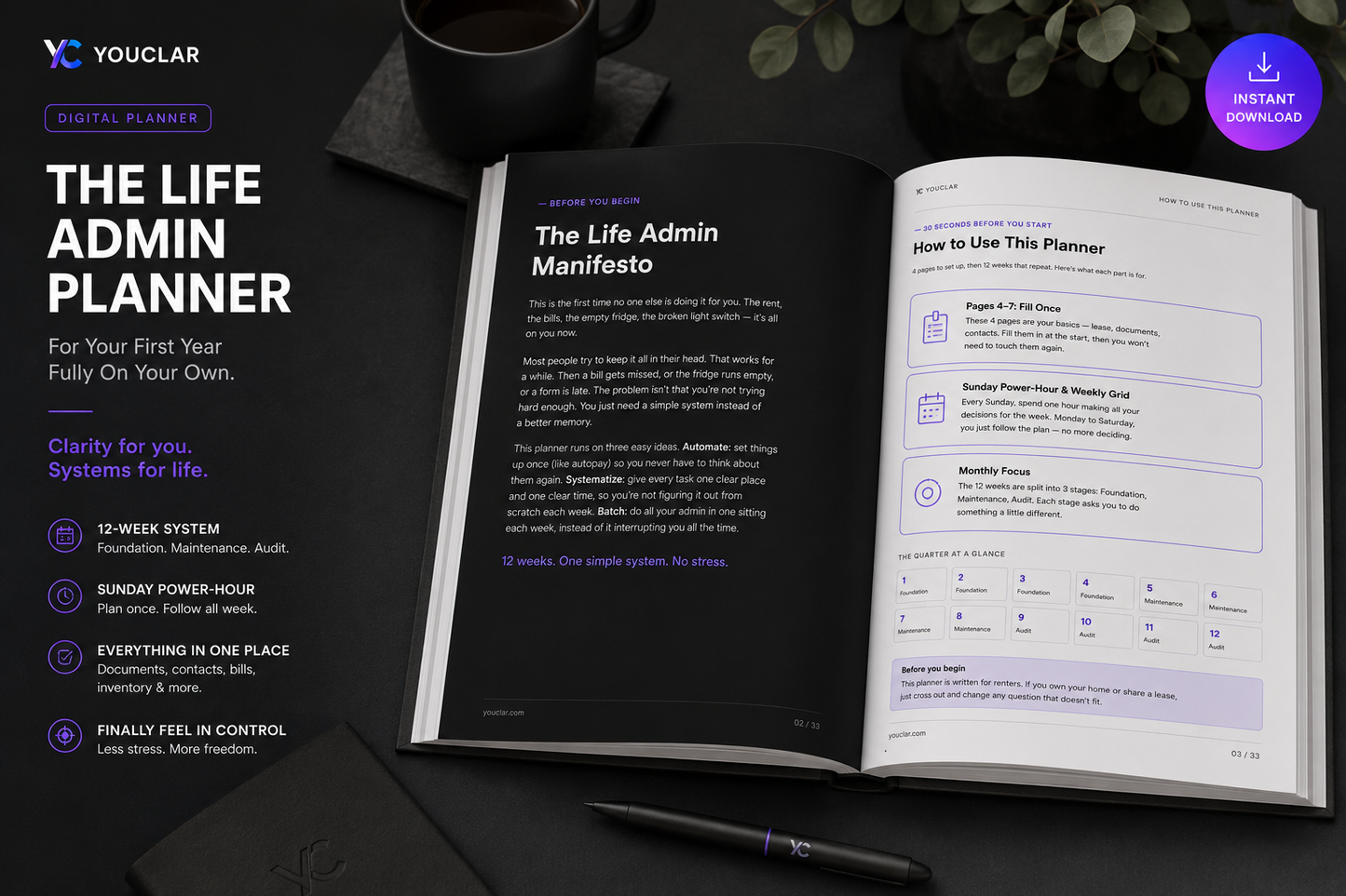 The Life Admin Planner | 12-Week Life Organization System