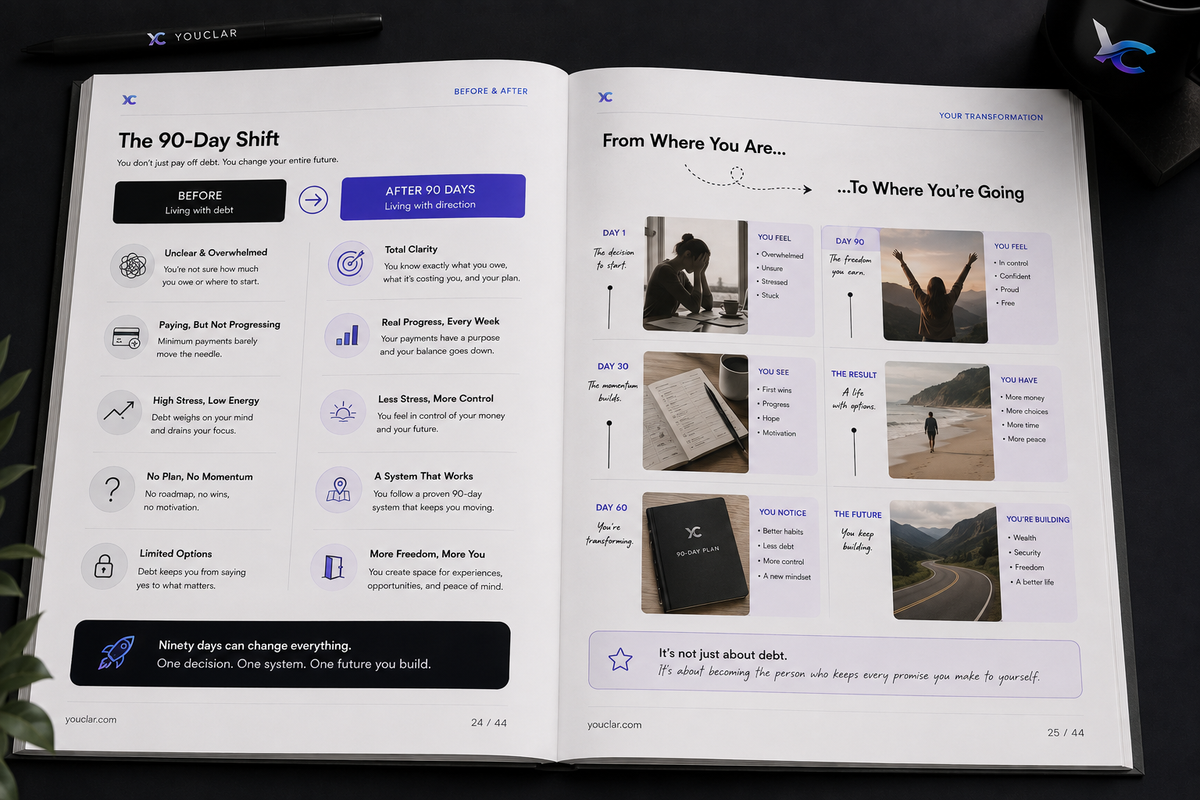 The Debt-Free Blueprint | 90-Day Payoff Roadmap & Tracker